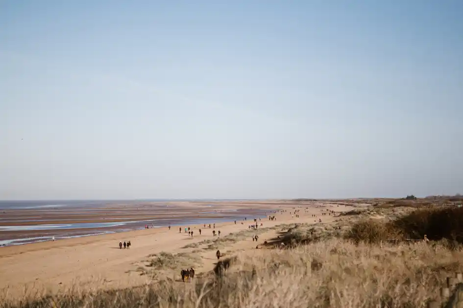 Hunstanton beach and dunes on the Norfolk coast.