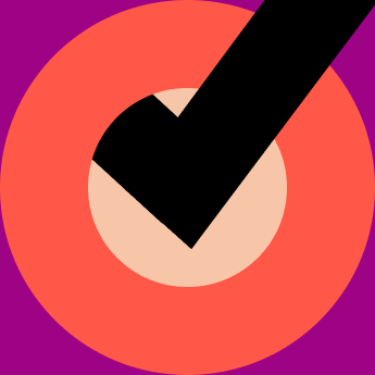 Zwei minimalistische stilisierte Bücher mit schwarzen und roten Buchrücken auf violettem Hintergrund.