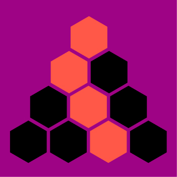 Zwei minimalistische stilisierte Bücher mit schwarzen und roten Buchrücken auf violettem Hintergrund.