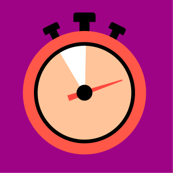 Zwei minimalistische stilisierte Bücher mit schwarzen und roten Buchrücken auf violettem Hintergrund.