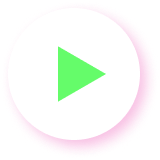 Green play button in a white circle with pink glow around it.