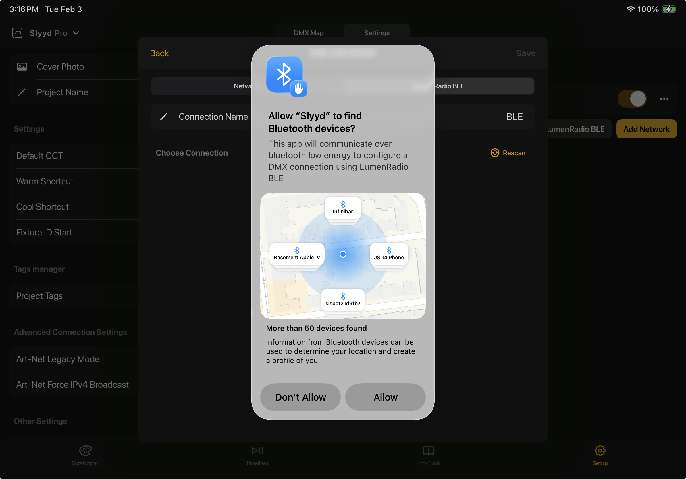 allow slyyd to find bluetooth devices