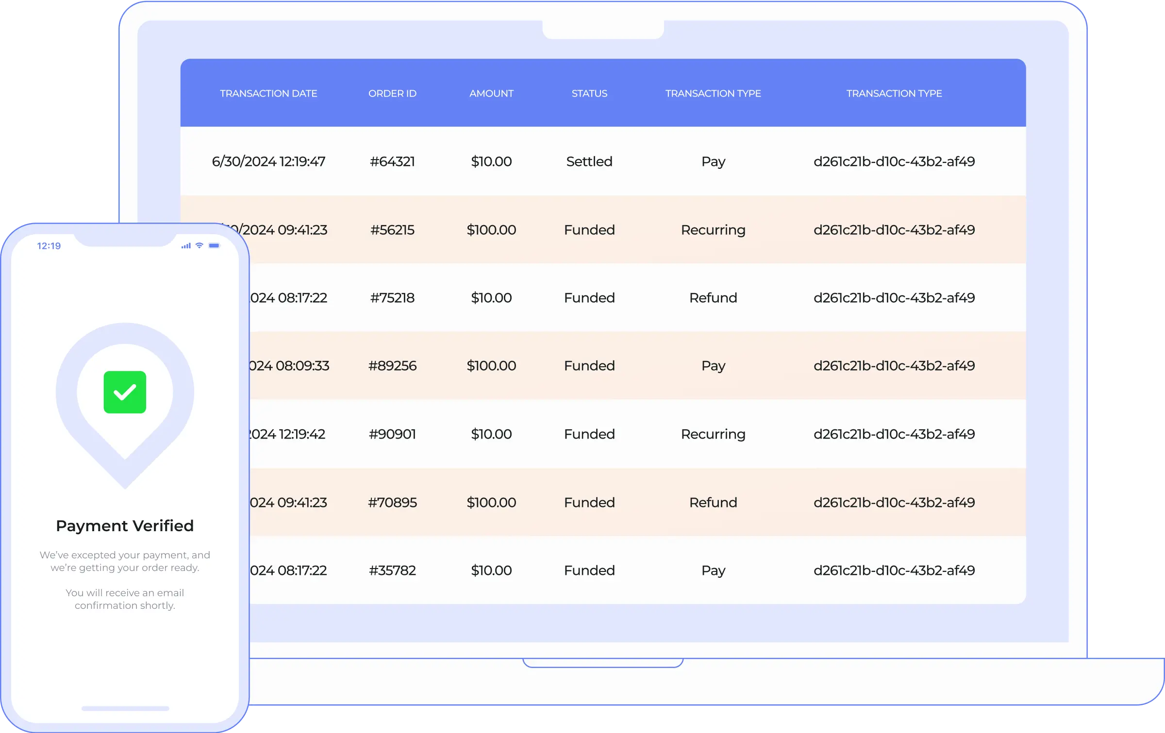 An image of an example payment setup.