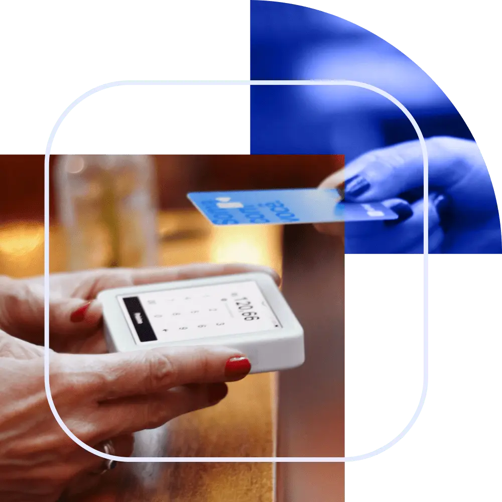 A customer tapping their card to quickly pay.