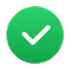 White checkmark inside a green circle indicating completion or success.