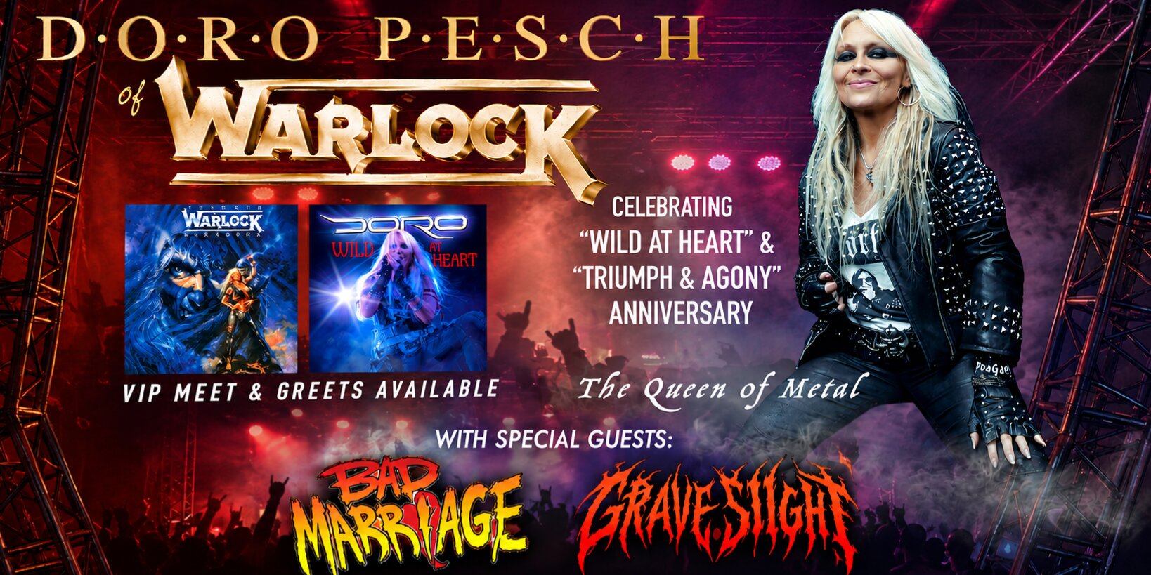 DORO PESCH of Warlock w/s/g Bad Marriage & Grave Sight
