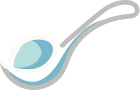 Pale blue icon depicting a spoonful