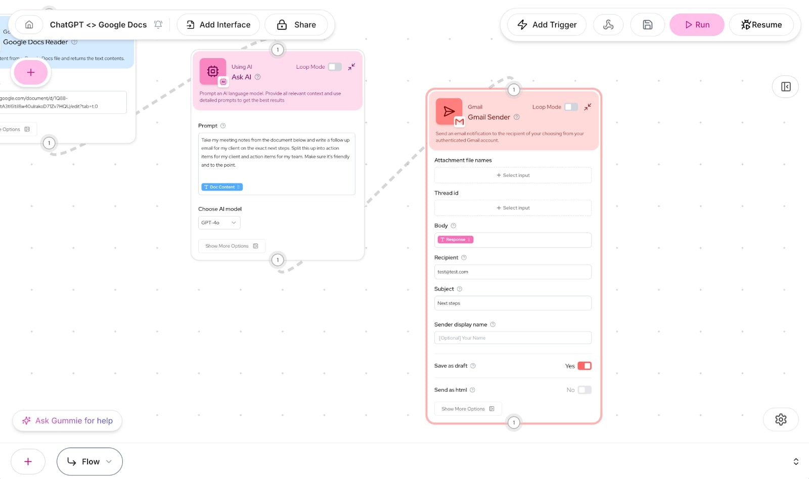 ChatGPT to Gmail