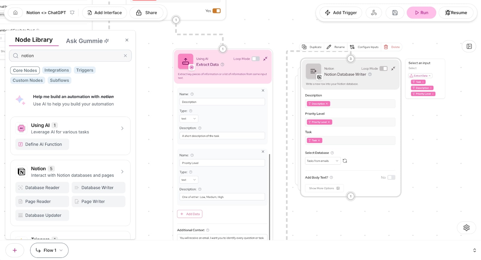 ChatGPT to Notion Database Writer