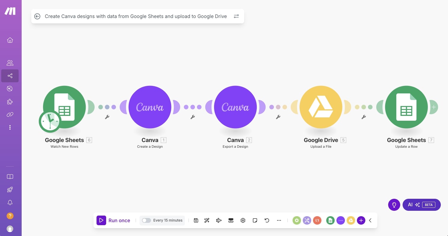 Make workflow canvas