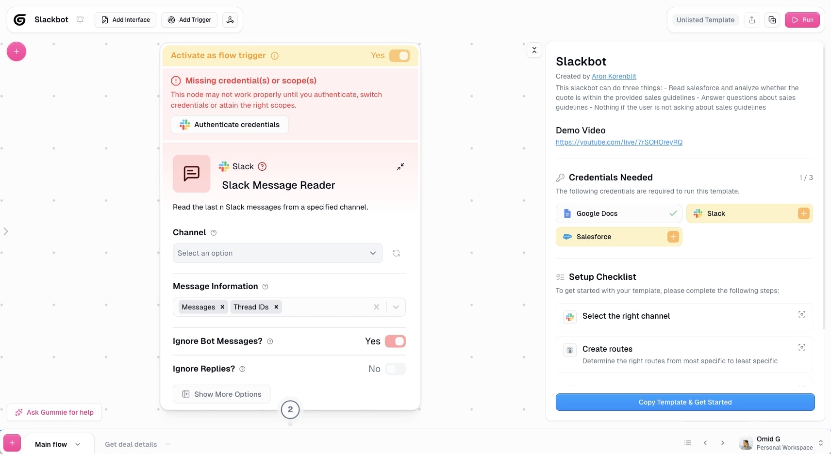 AI Slackbot marketing automation example