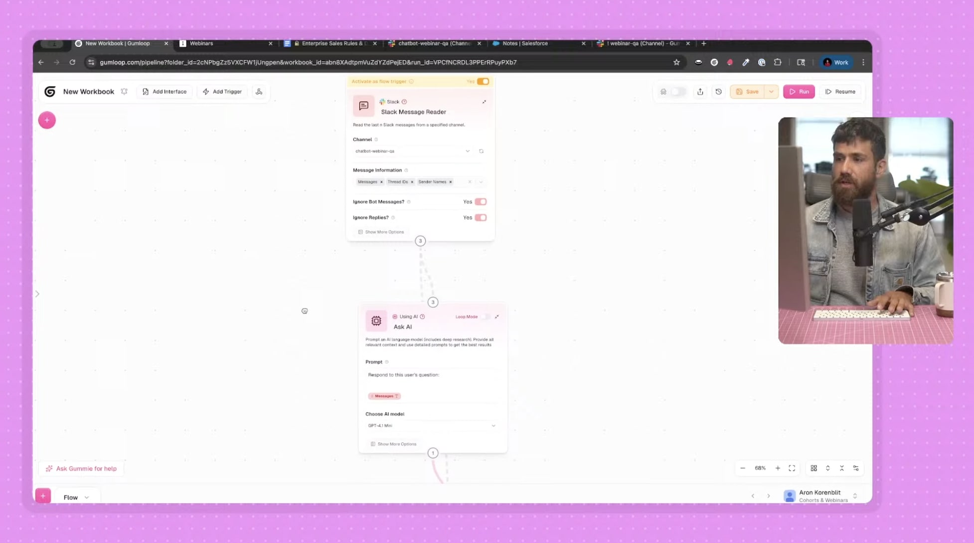 Slack message reader to AI