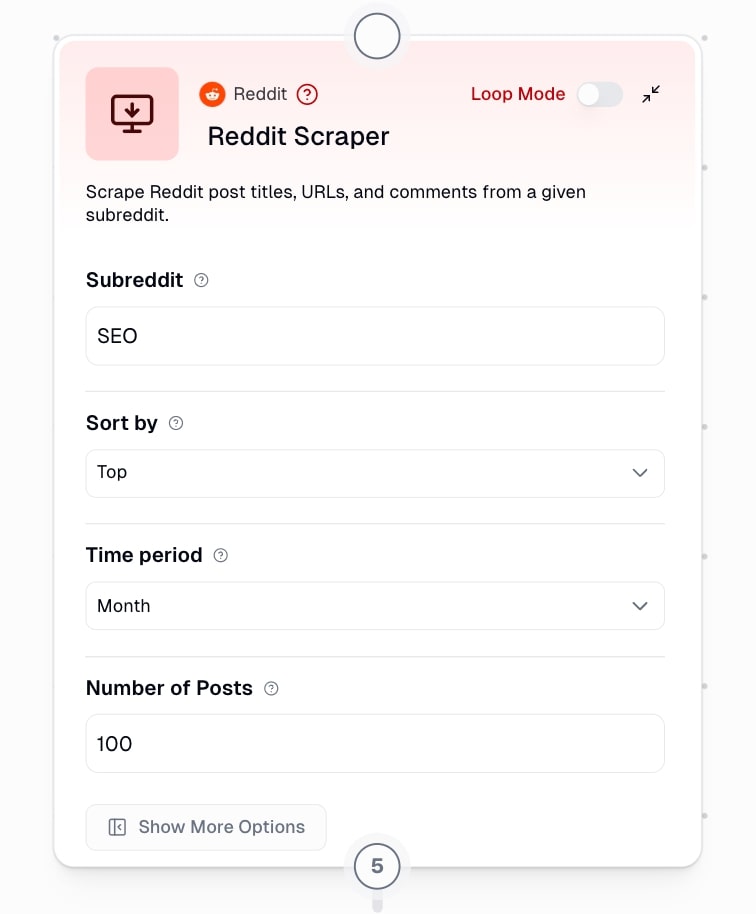 Reviewing the Reddit Scraper node