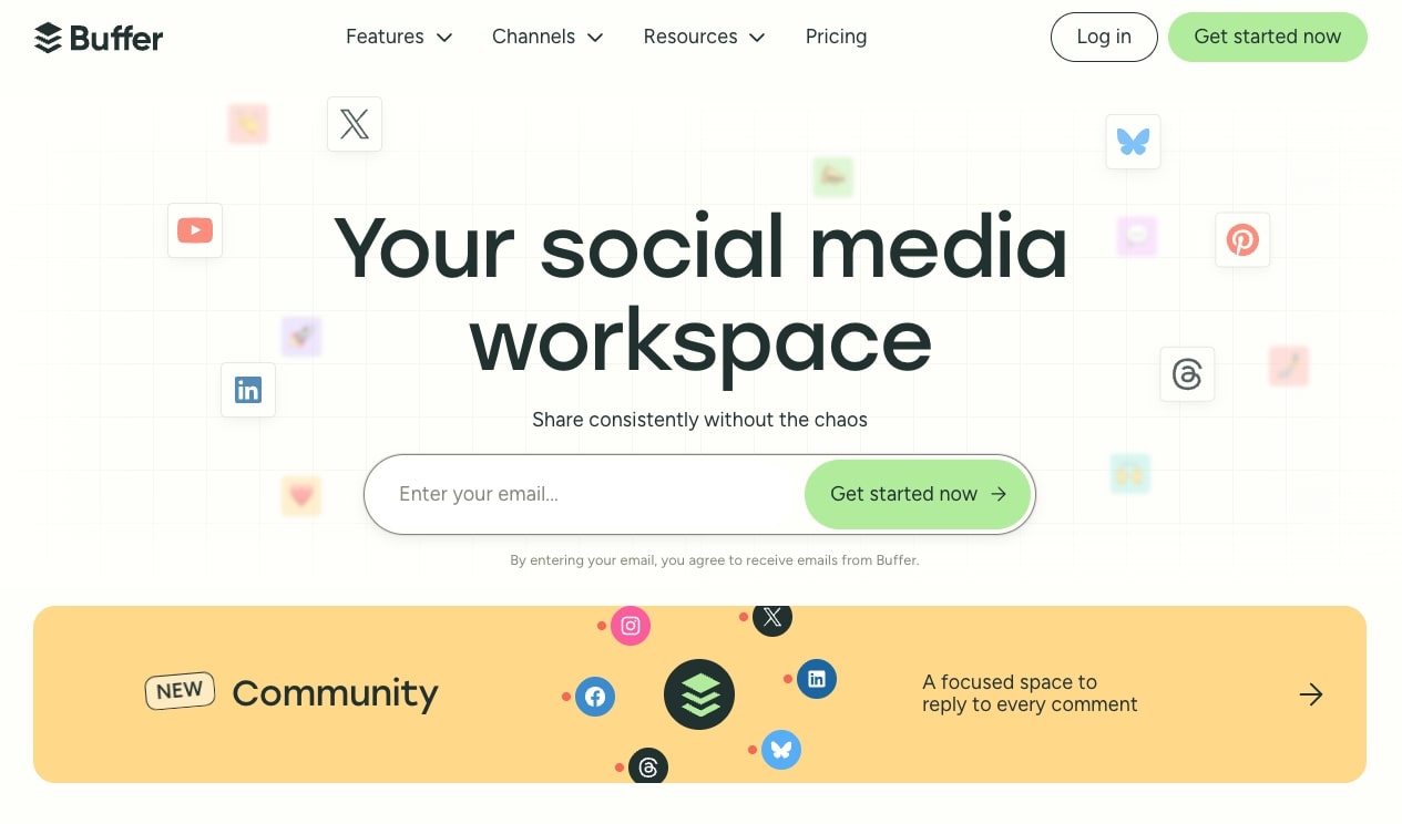 Buffer social media workspace