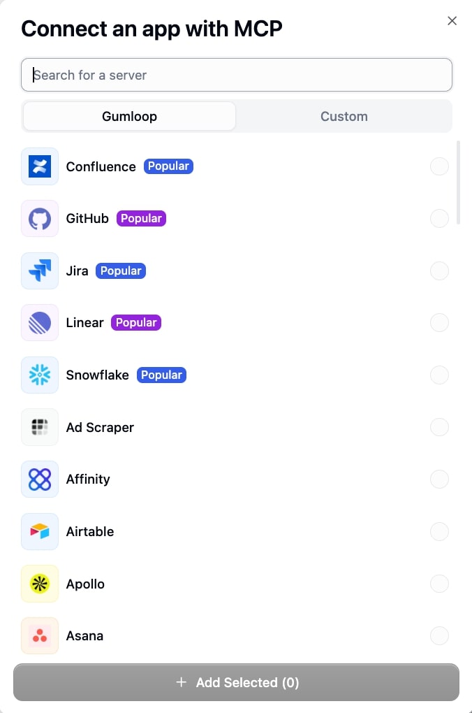 Integrate tool with Gumloop MCP
