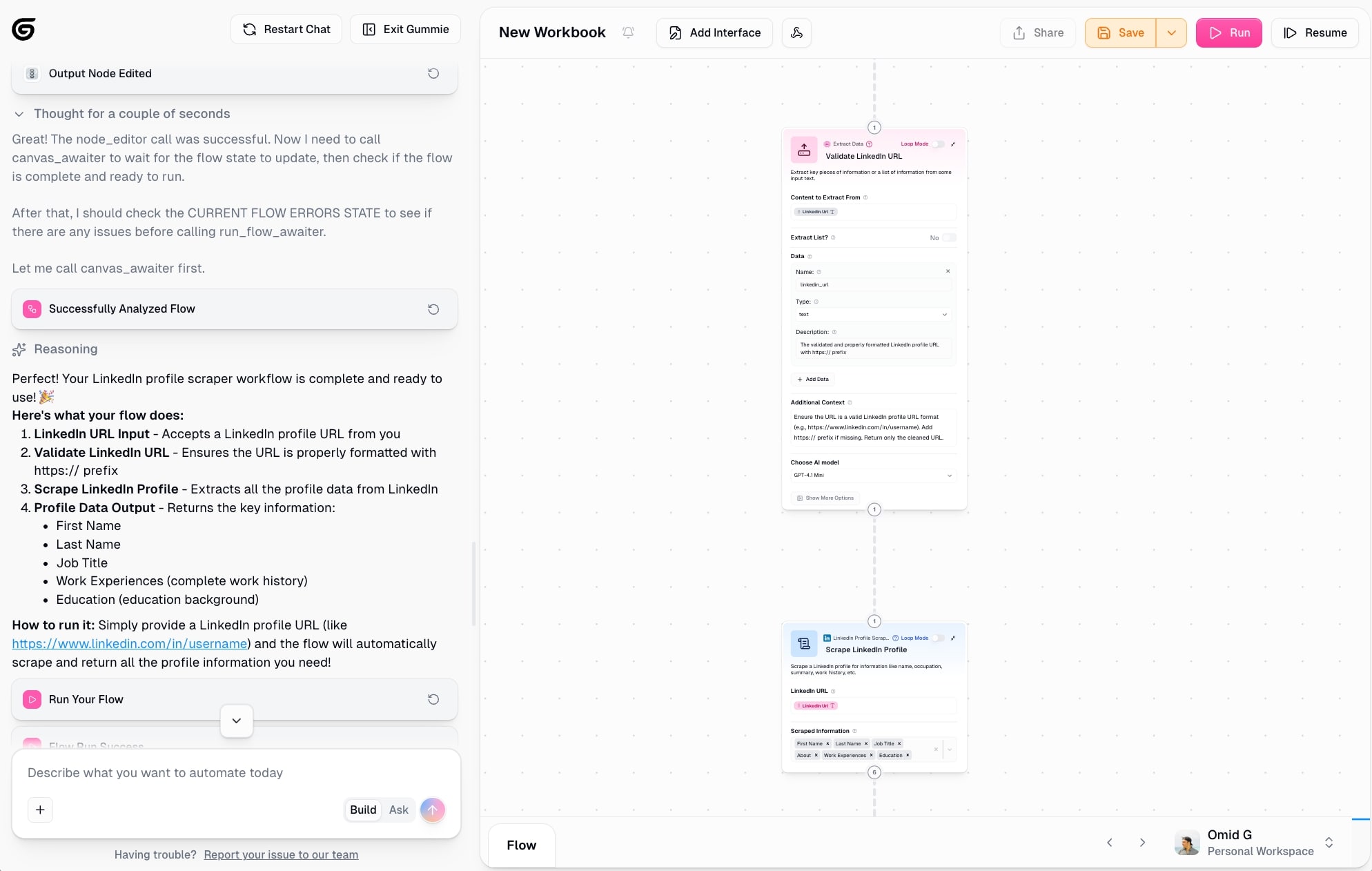 LinkedIn profile scraper