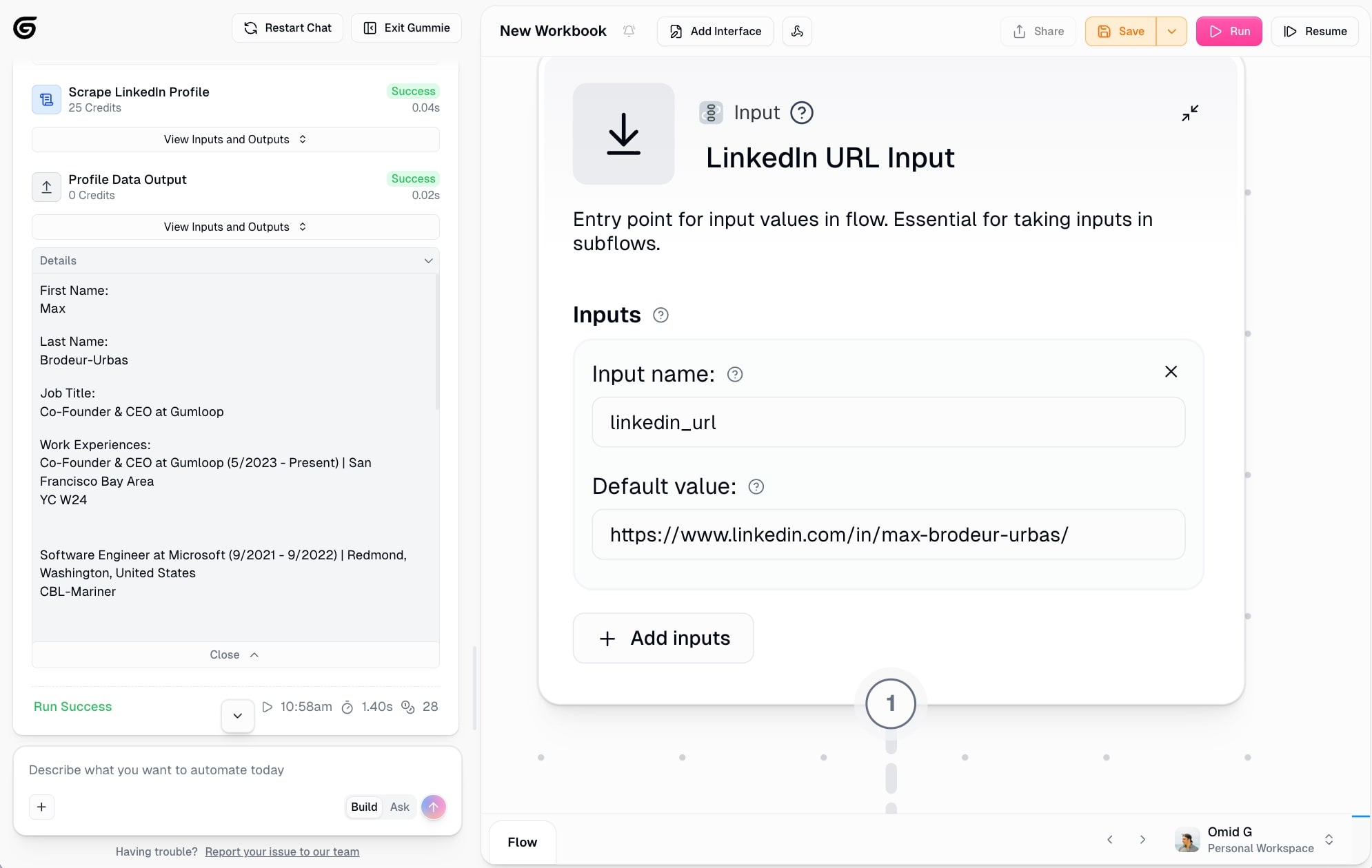Testing the LinkedIn web scraper