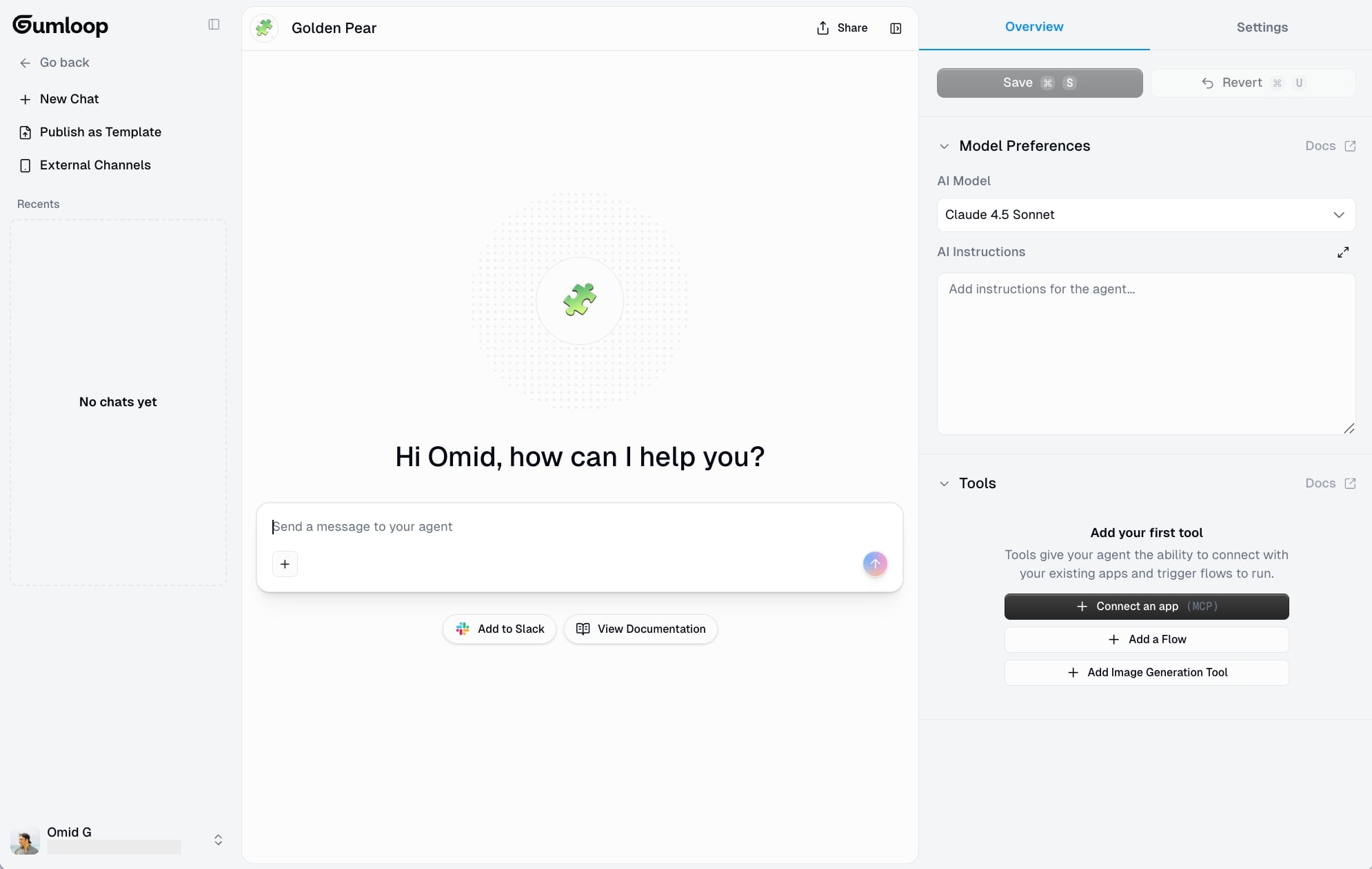 Gumloop agent interface