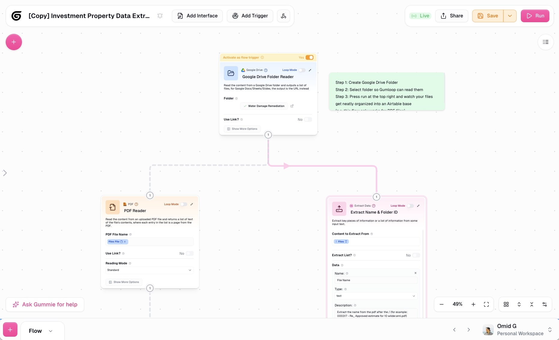 Property extractor completed workflow