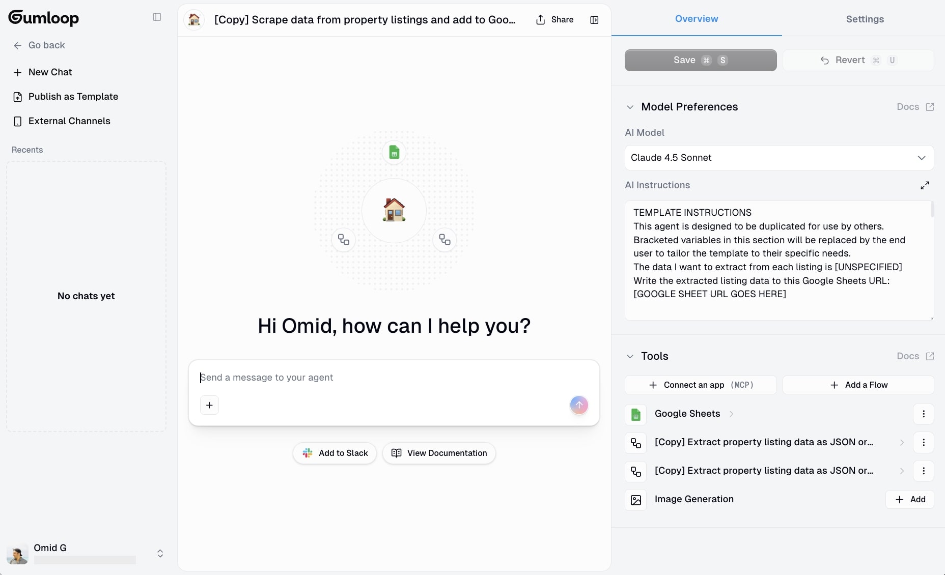 Property scraping agent template