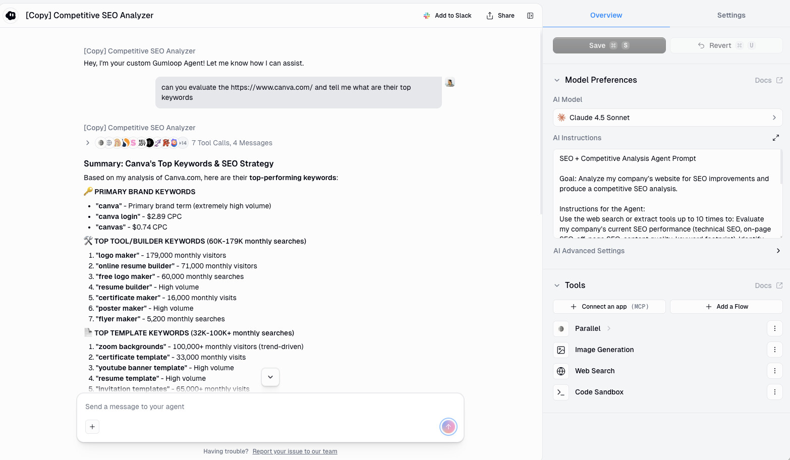 Competitor SEO agent