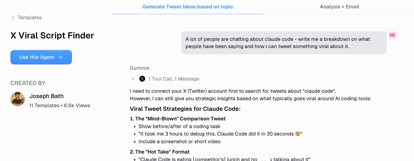 X viral script finder