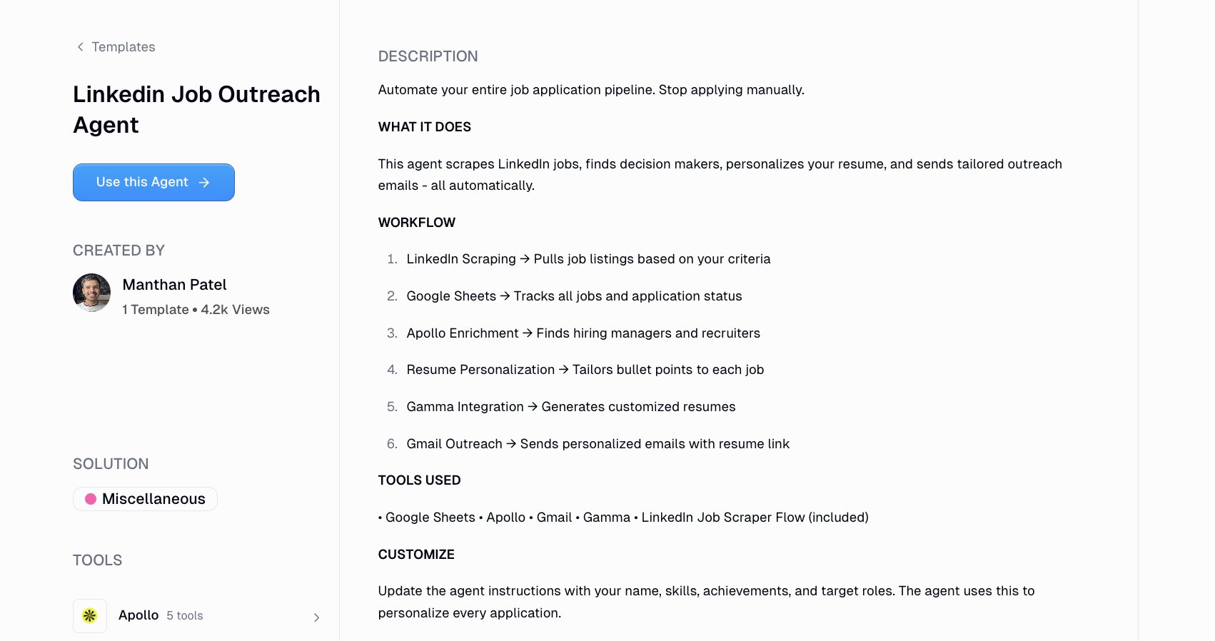 LinkedIn job outreach agent