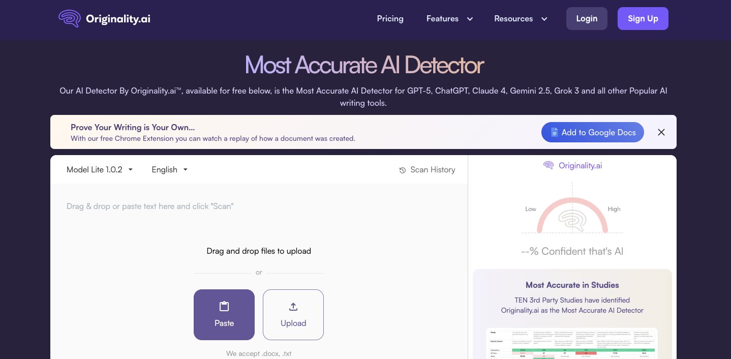 Originality AI content detector
