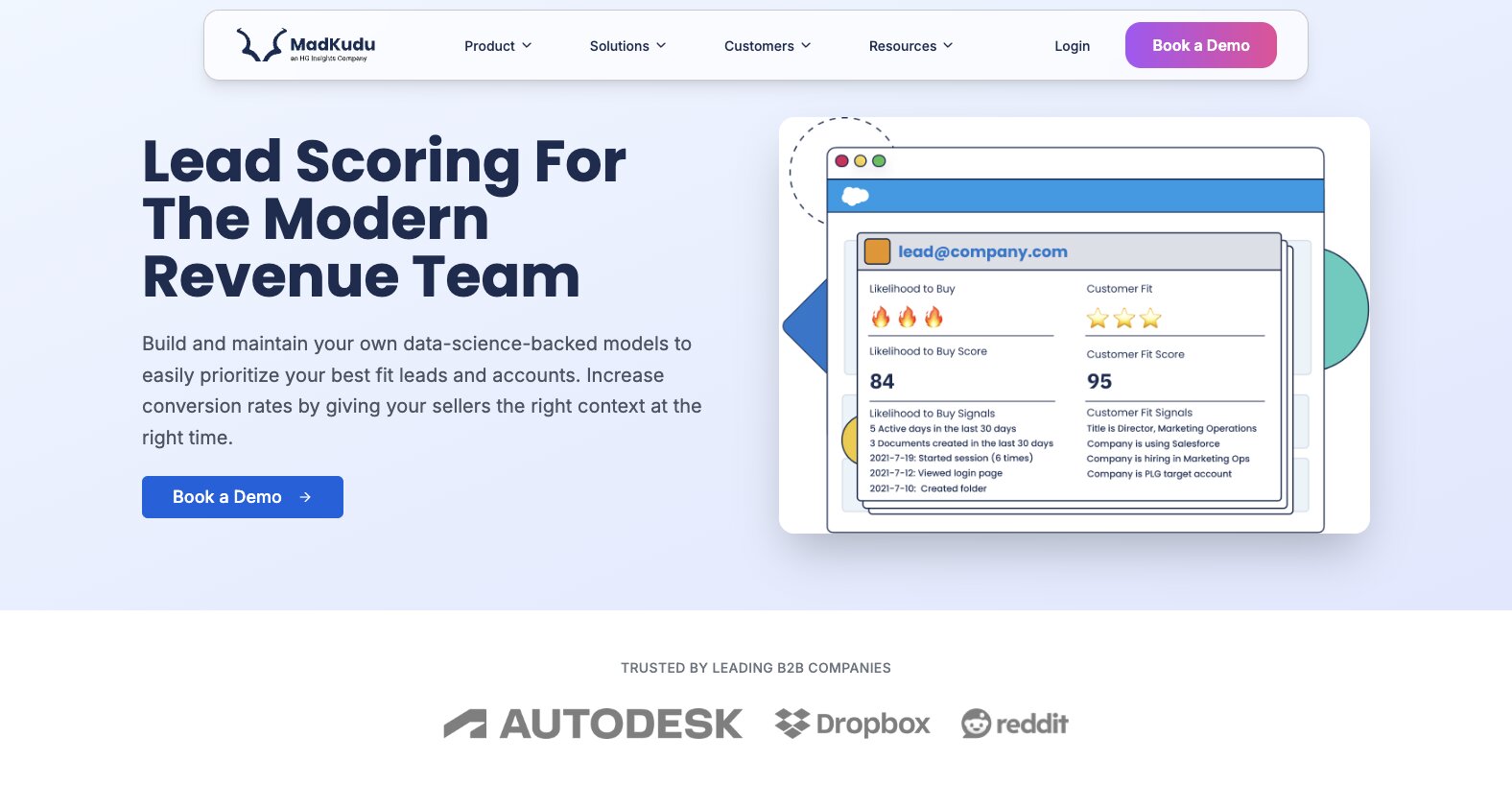 MadKudu lead scoring feature