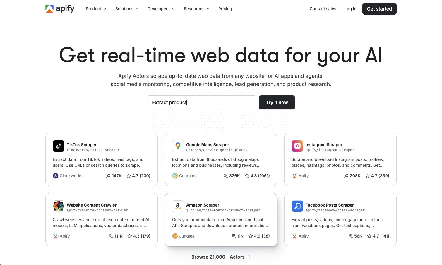 Apify web automation tool