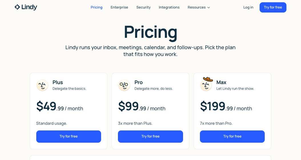 Lindy AI pricing plans