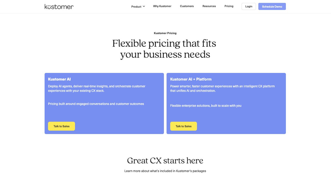Kustomer AI pricing plans