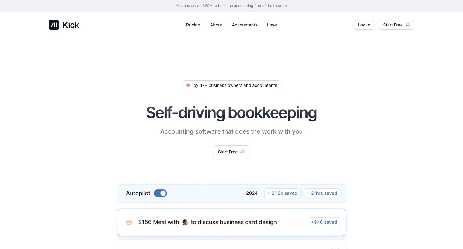 Kick AI bookkeeping tool