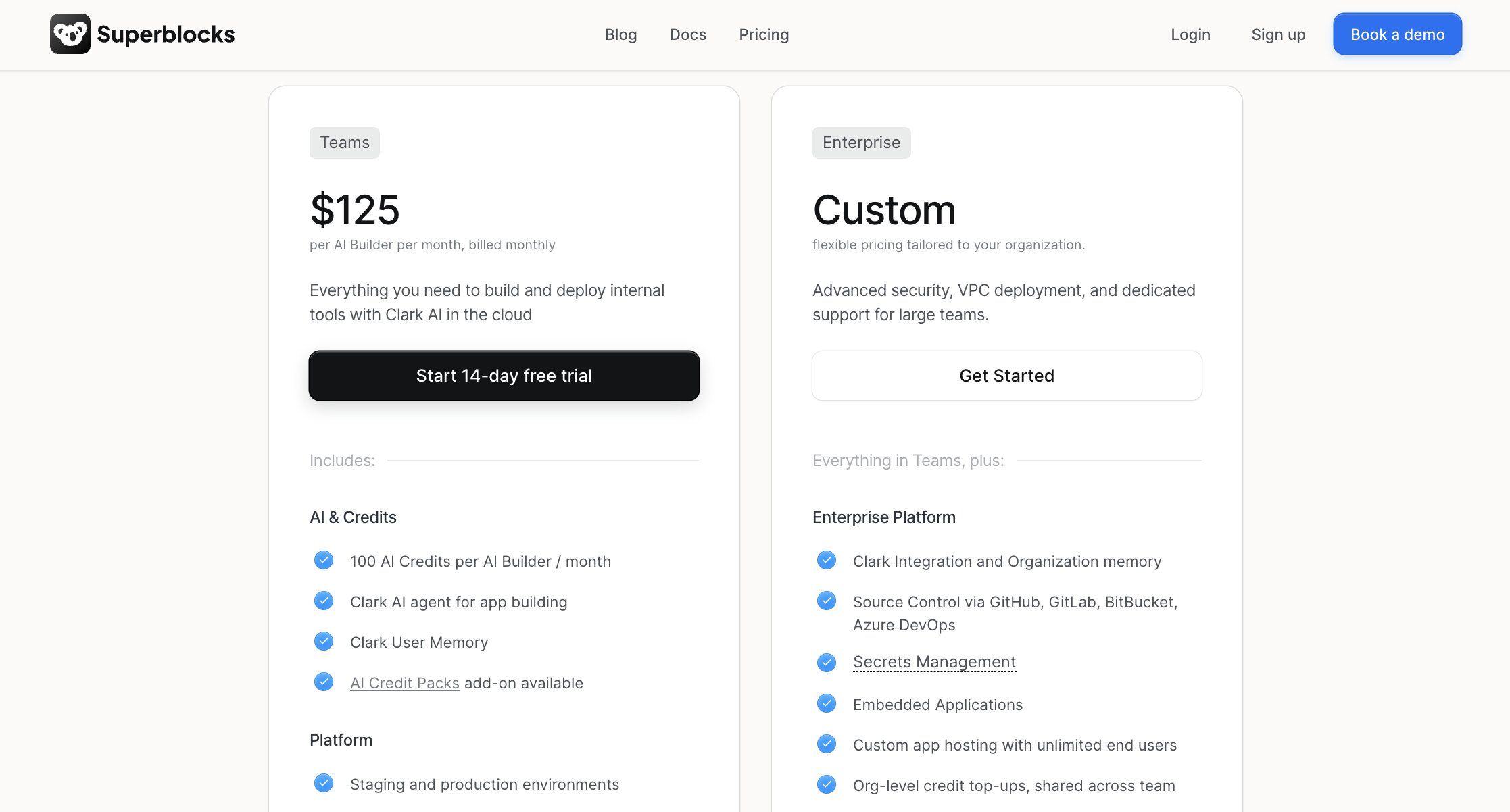Superblocks pricing