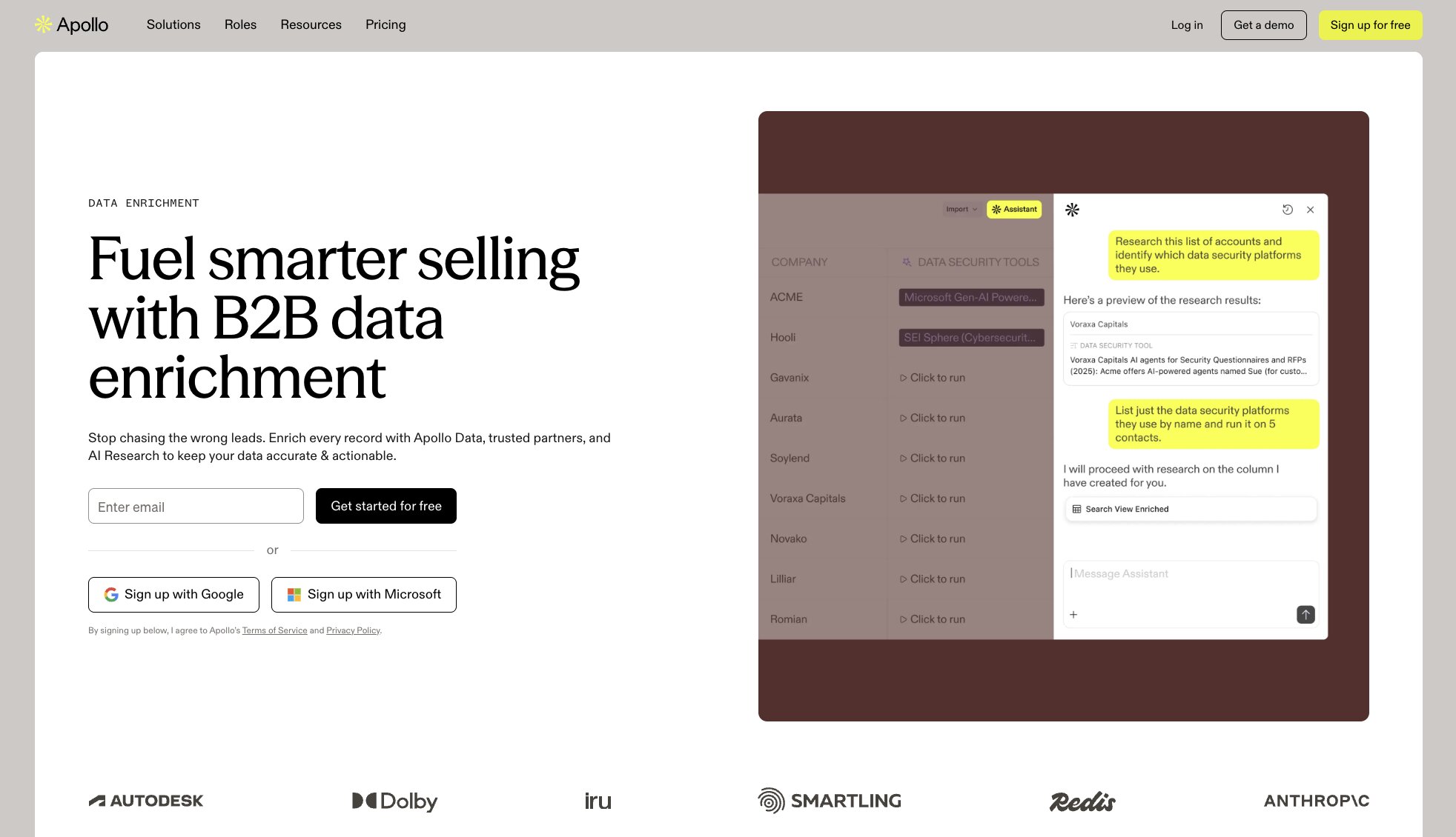 Apollo B2B GTM tool