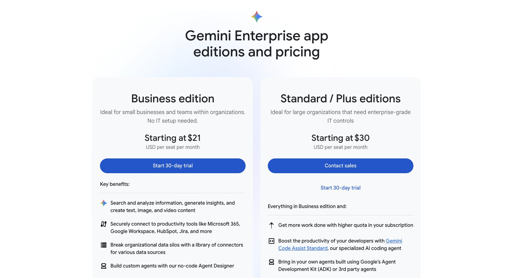 Gemini enterprise pricing