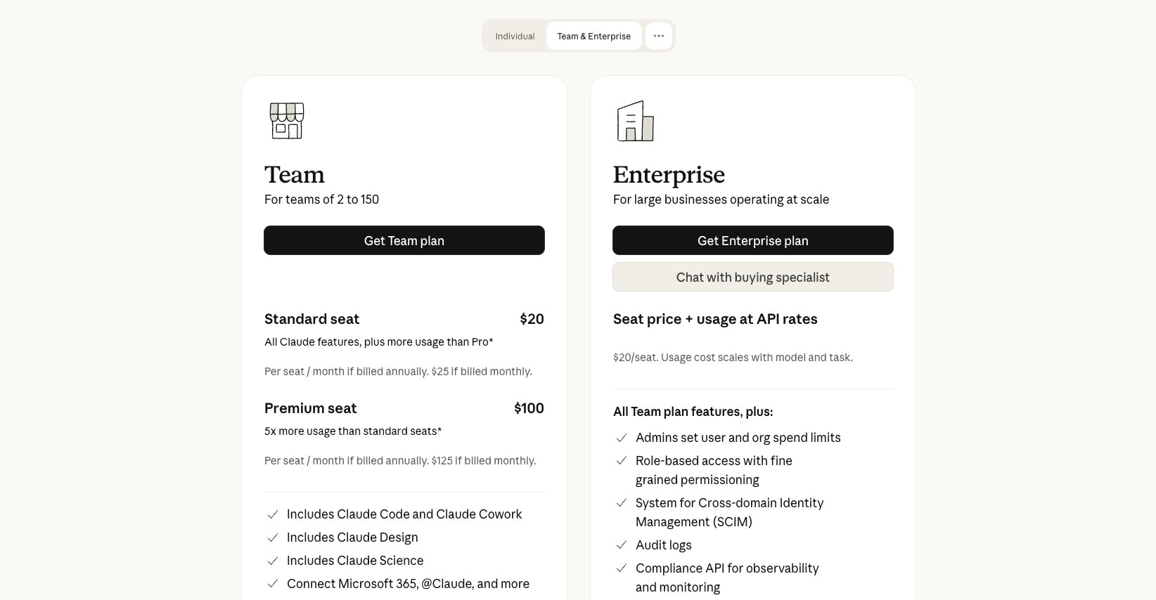 Claude Enterprise pricing plans