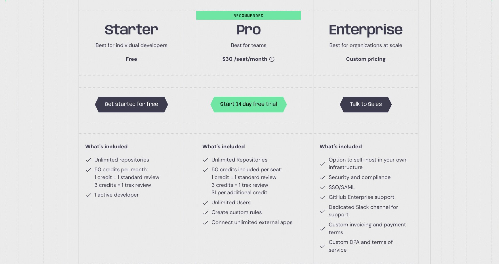 Greptile pricing plans