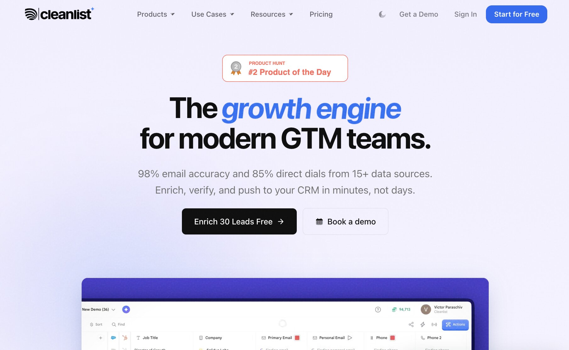 Cleanlist GTM tool