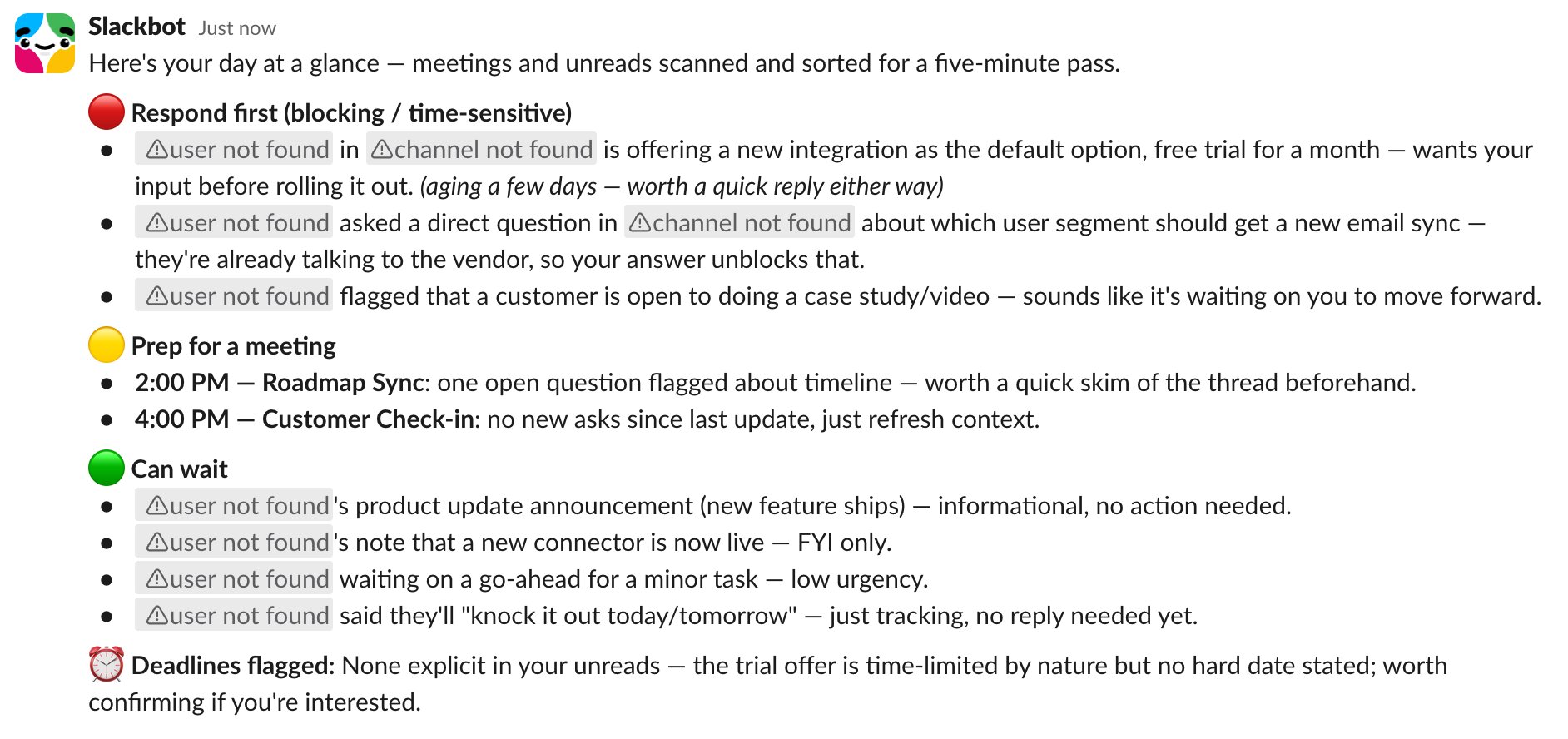 Slackbot in Slack