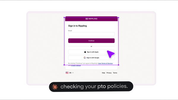Browser signing into Rippling