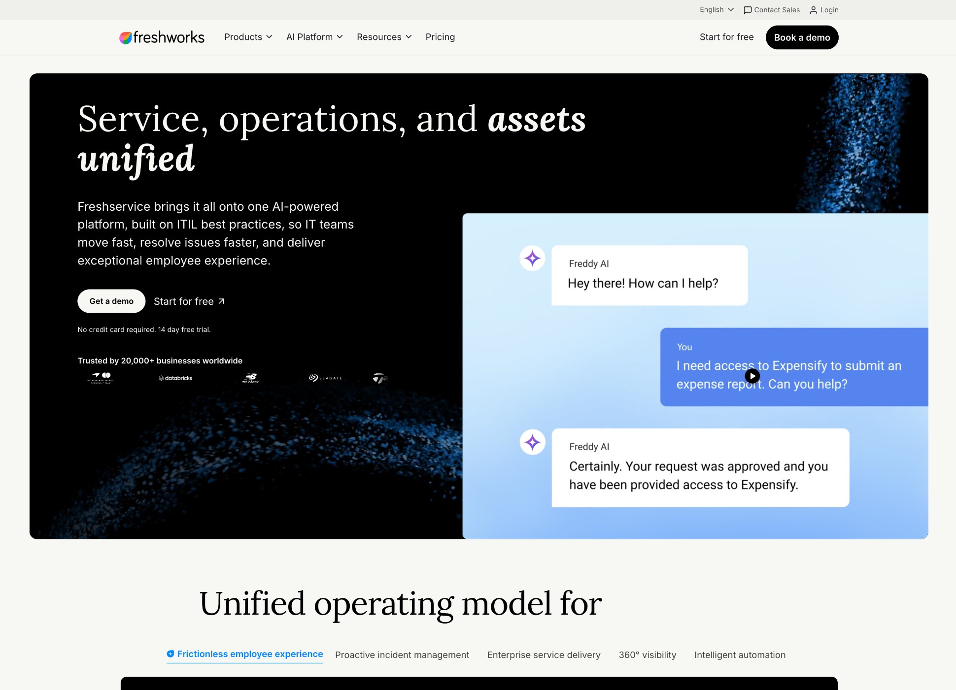 Freshservice ITSM platform
