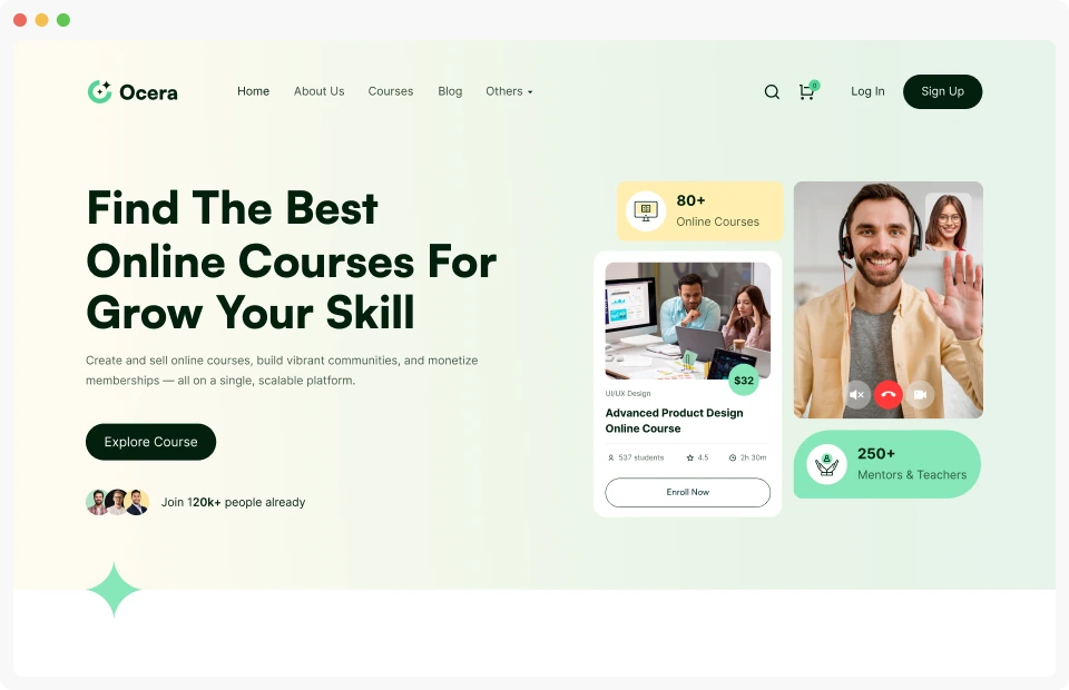 Sales page features images