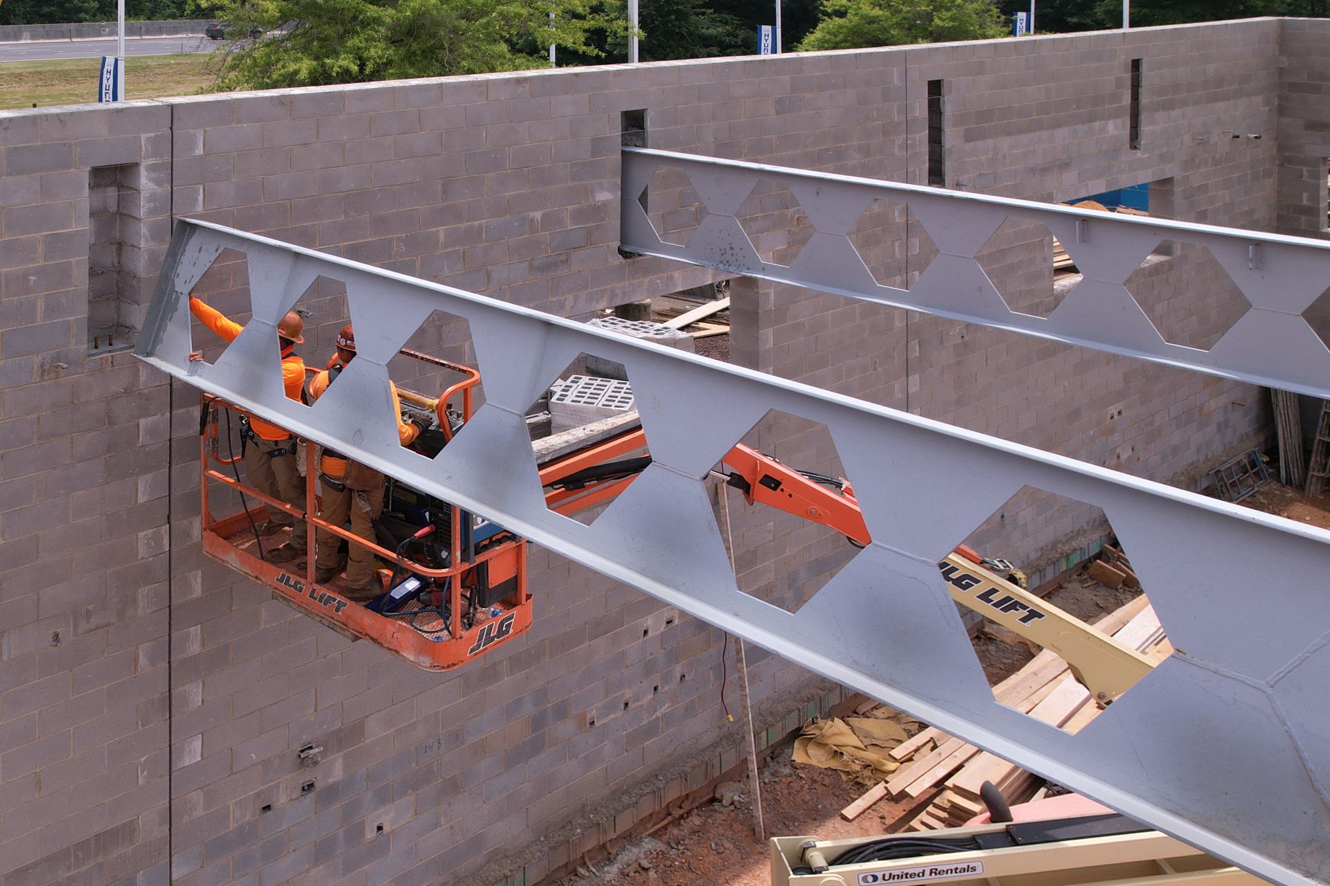 Fort Mill Hyundai — steel erection during construction
