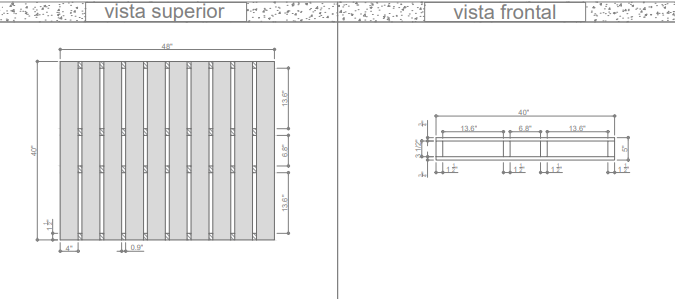 A blueprint featuring a pallet