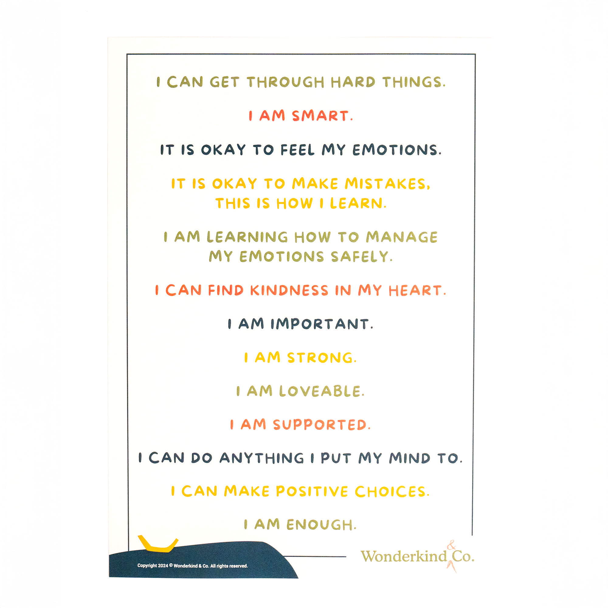 Affirmations (for kids) A3 Poster