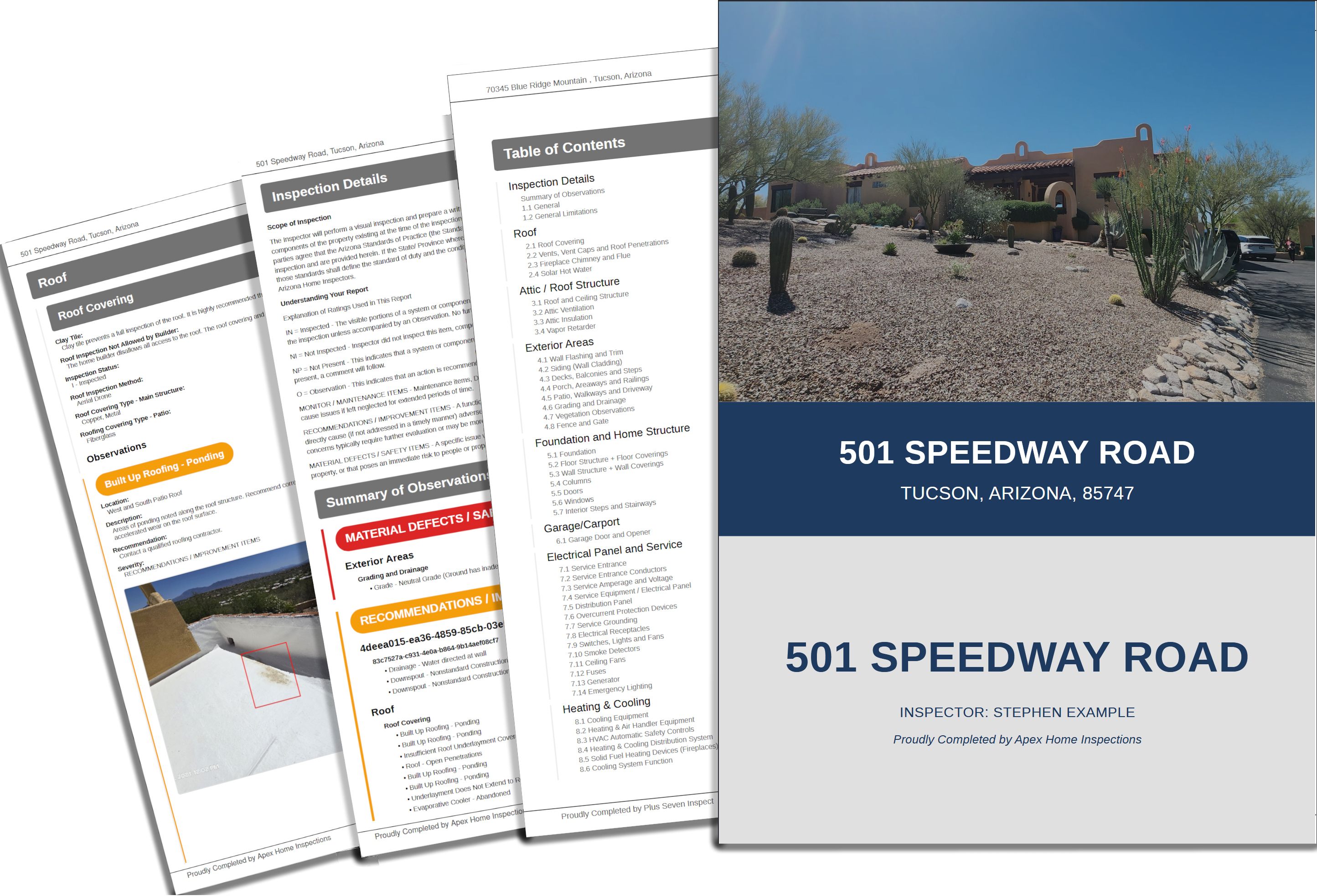 A SwiftReporter PDF Report with pages spread out.