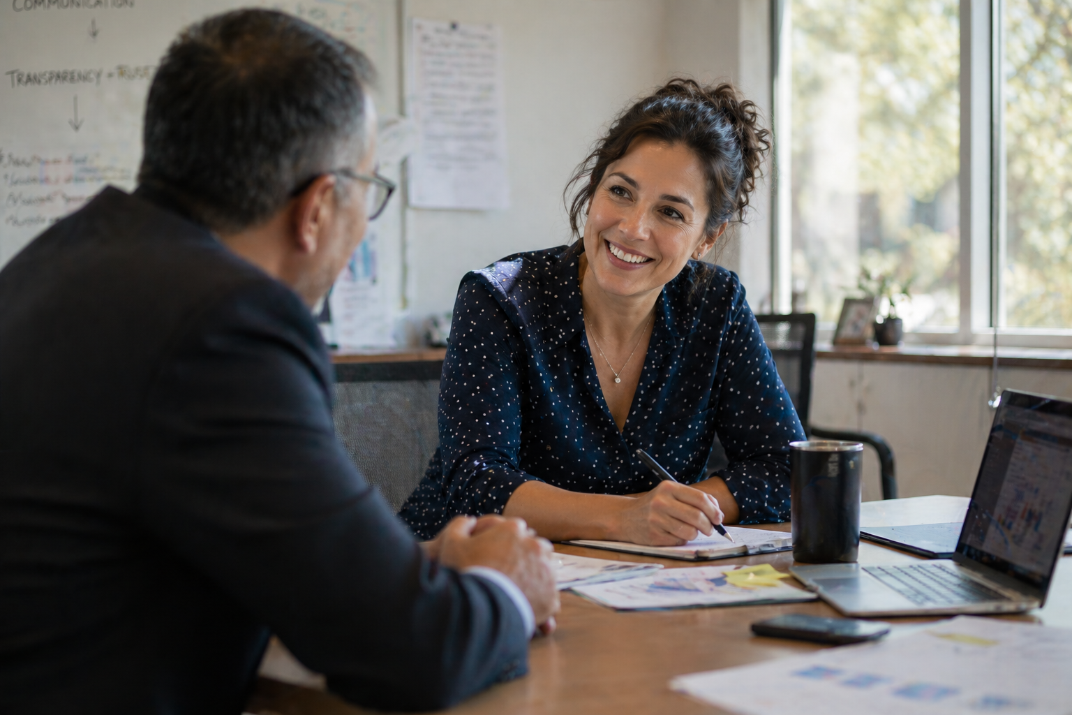 School district leadership meeting and interim staffing