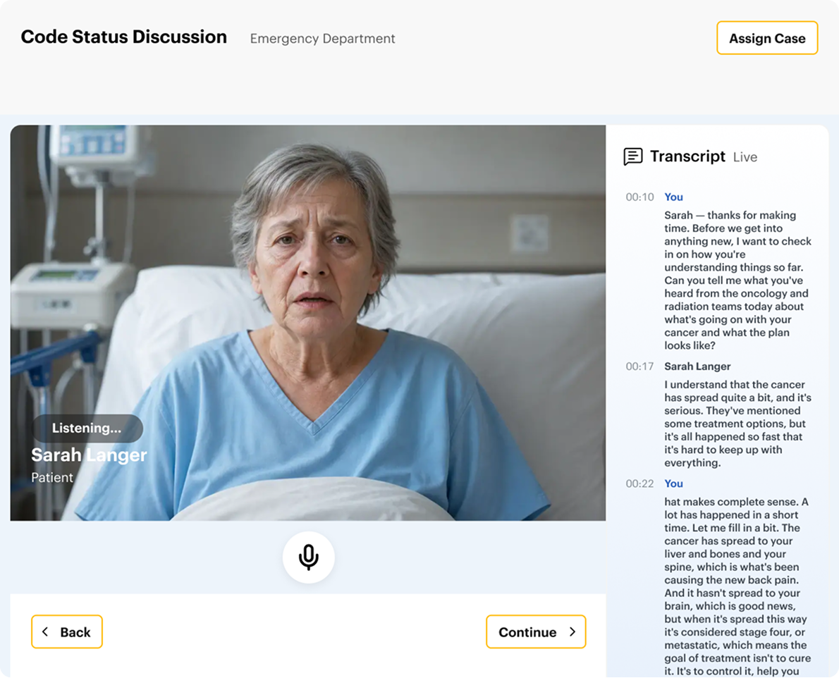 DDx high-fidelity simulation of a full clinical encounter