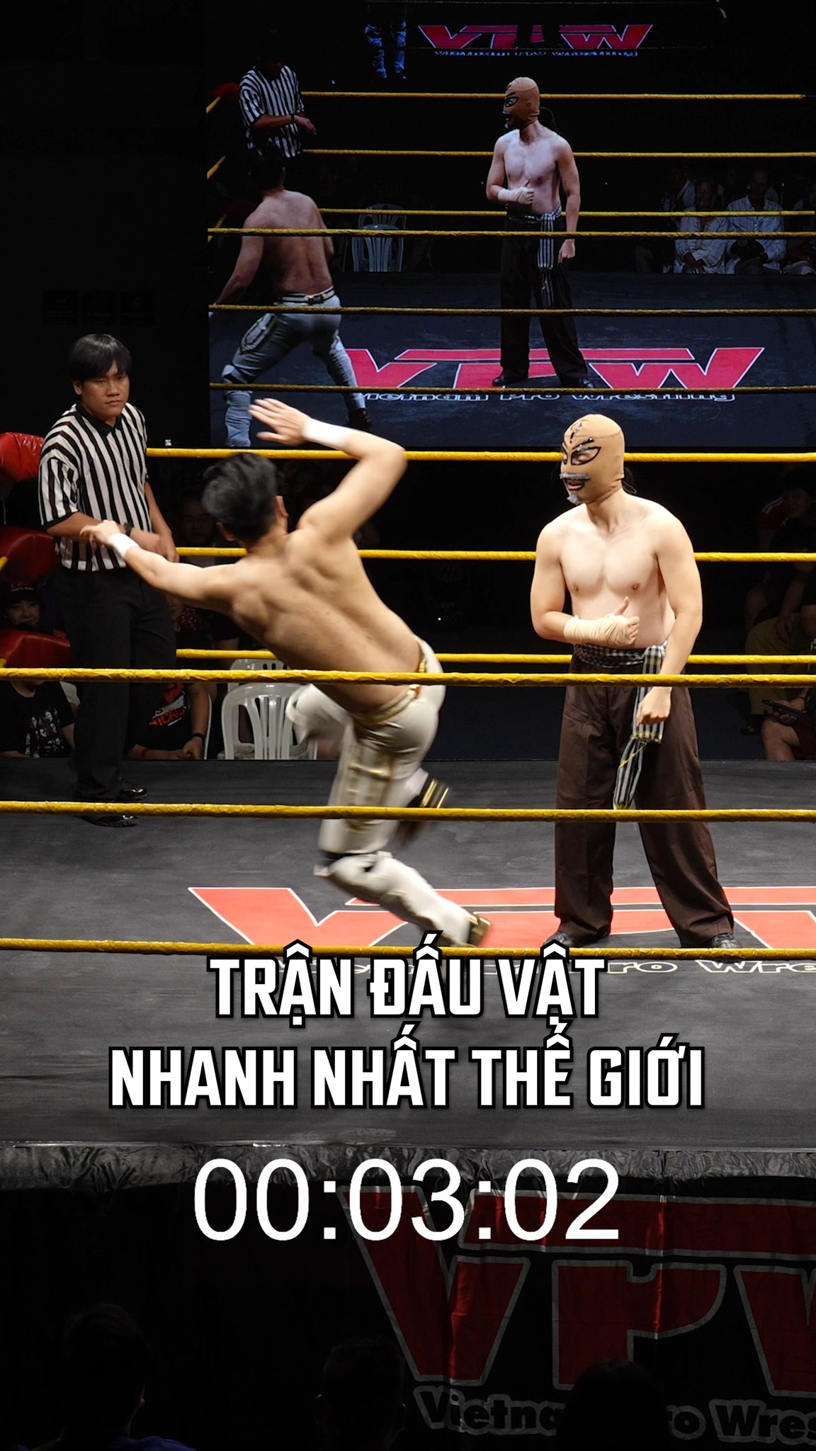Fast-paced wrestling action from Vietnam Pro Wrestling